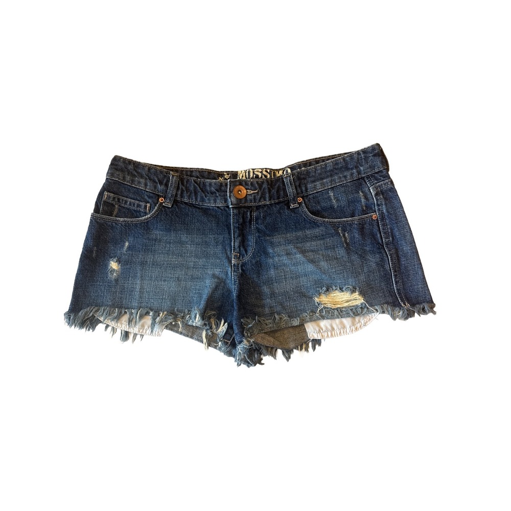 Mossimo Y2K High Rise Distressed Denim Cutoff Shorts Size 9 Blue Jean Cotton